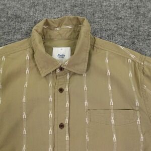 Katin Shirt Mens Medium Green Stripe Button Up Short Sleeve Casual Casual